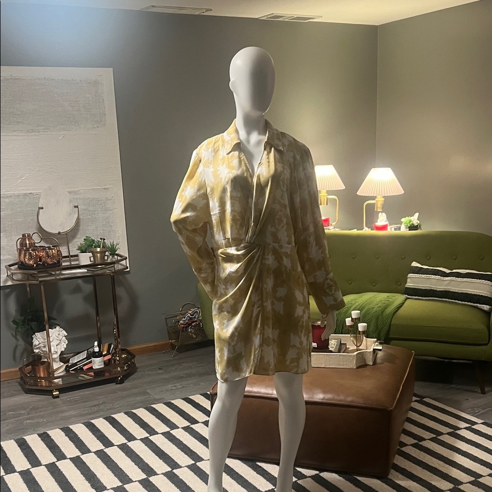 H&M Yellow and White Dress